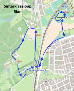 Route 5km Sinterklaasloop 2017