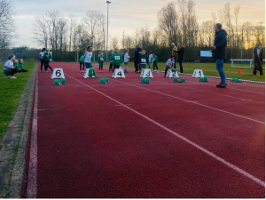 De start van de 40m sprint (mini&rsquo;s)