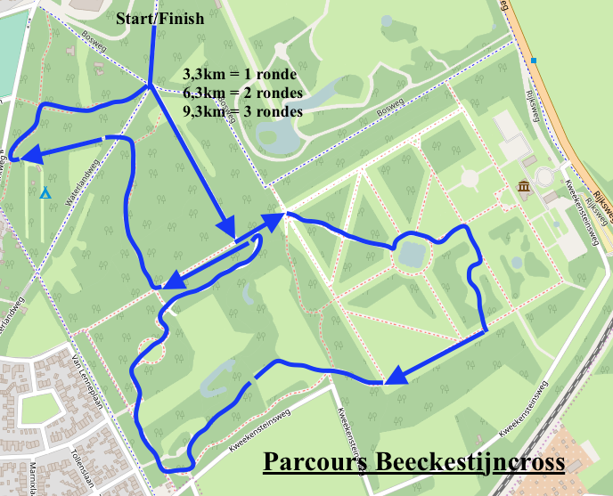 Parcours 3,3km 6,3km 9,3km Beeckestijncross